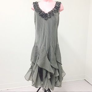 12 DRESS BARN Striped Ruffles Salsa Cocktail Dress